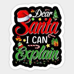 Christmas Dear Santa I Can Explain Funny Santa Claus Sticker